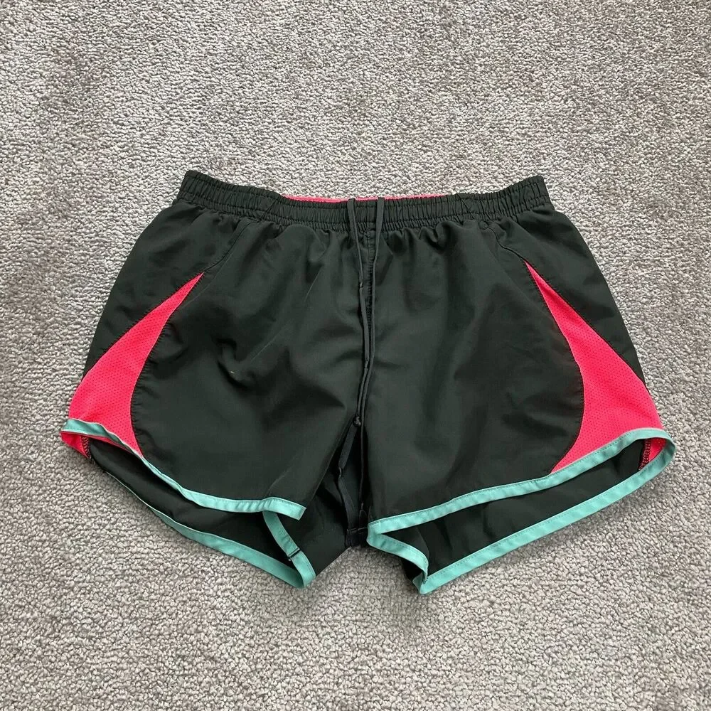Nike Active Shorts Womens XS Black Blue Orange Elastic Waist Running Gym 24x3